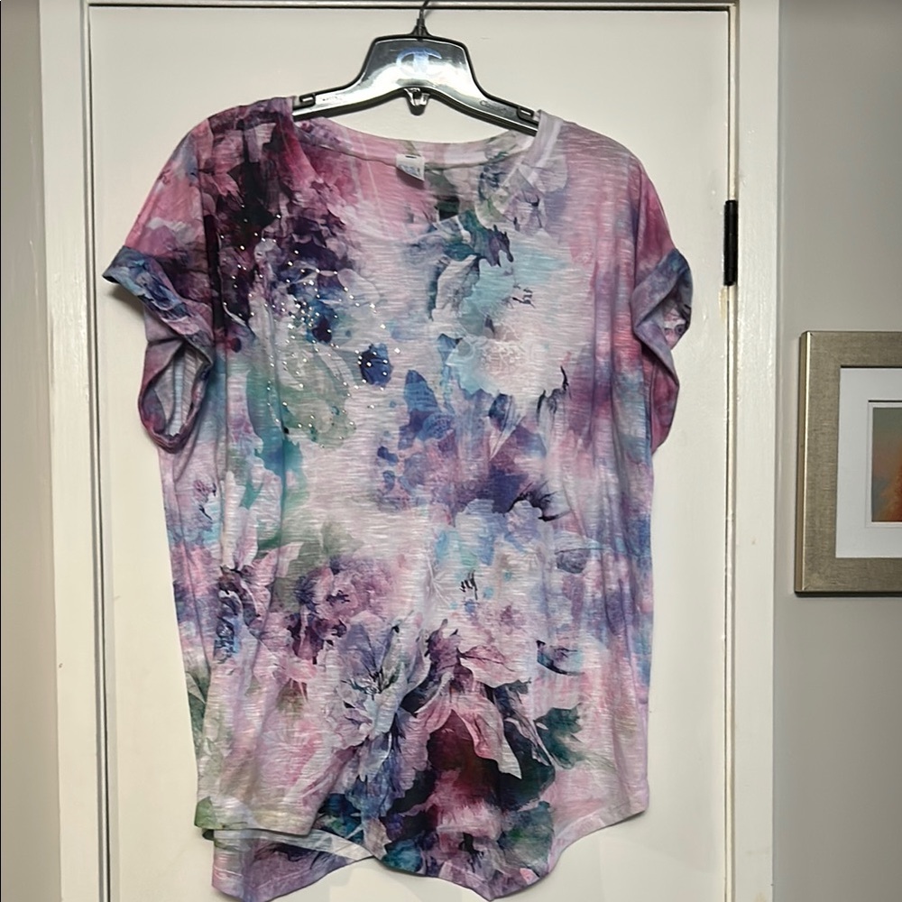 Time and Tru Purple Pink Graphic T-Shirt